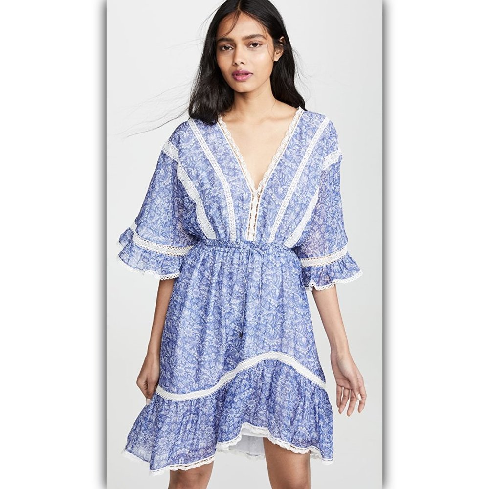 💙🌻🦋 NWT Love Sam Silk "Dream Floral" Dress XS 💙🌻🦋